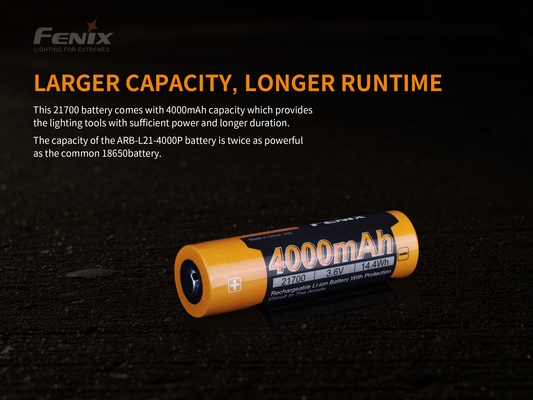 FENIX Li-Ion Battery 21700 4000 mAh FE21700P40 - KNIFESTOCK