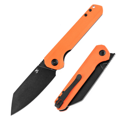 Kansept Bulldozer Black TiCn Coated D2 Orange G10 T1028A7 - KNIFESTOCK