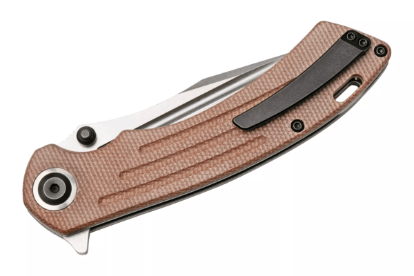 Kansept Pretatout Stonewashed 154CM Brown Micarta T1032A3 - KNIFESTOCK