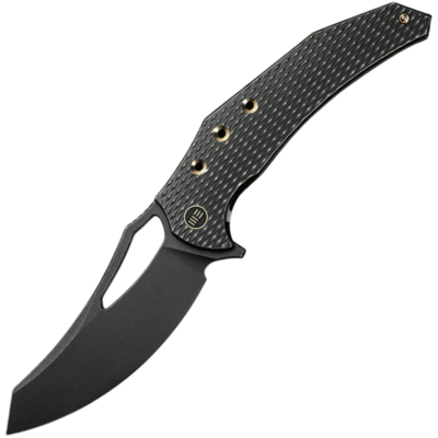 WE Knife Epaulette Diamond Patterned Black Titanium HandleBlack Stonewashed Bohler M390 Blade - KNIFESTOCK