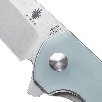 Kizer Azo LP Liner Lock Knife Transparent Jade G-10 - V3610C2 - KNIFESTOCK
