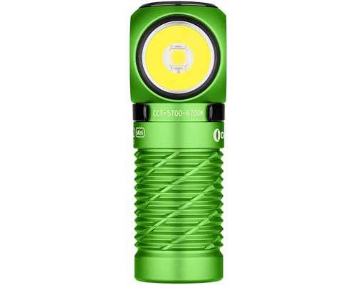 Olight Perun 2 Mini Rechargeable LED Flashlight (Lime Green) with Headlamp Headband - KNIFESTOCK