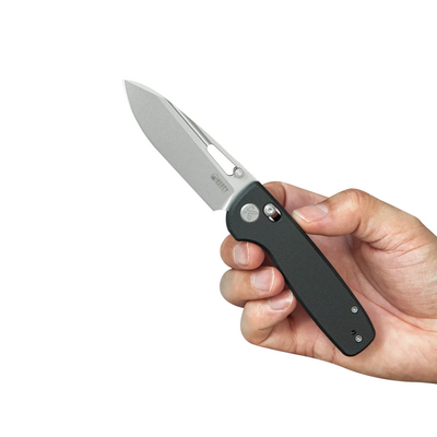 KUBEY Bluff Sandblasted Sandvik 14C28N Blade Black G10 Crossbar lock KU248F - KNIFESTOCK
