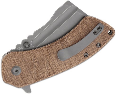 Kansept M+ Korvid Gray Anodized and Stonewashed CPM S35VN Burlap Brwon Micarta K2030C4U - KNIFESTOCK