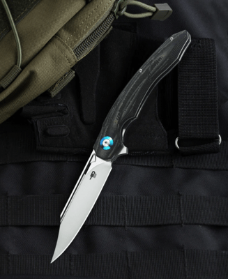 Bestech FANGA D2, Satin, Interlayer with Carbon Fiber and G10 BG18D - KNIFESTOCK