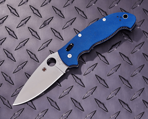 Spyderco MANIX 2 XL COBALT BLUE G-10 CPM SPY27 PLAINEDGE - KNIFESTOCK