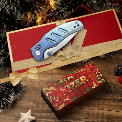 Kizer C01C 2.9 S45VN Ti &amp; Crystallized Ti -  Xmas edition - KNIFESTOCK