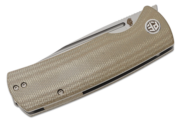 Petrified Fish PFP01 Beluga Sand blasting K110 Khaki Micarta PFP01KAMP - KNIFESTOCK