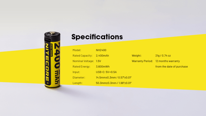 Nitecore Nitecore batteries NH2400(2pcs) - KNIFESTOCK