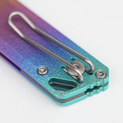 Vosteed Parallel S35VN Stonewash,Iridescent Crackle Titanium - KNIFESTOCK