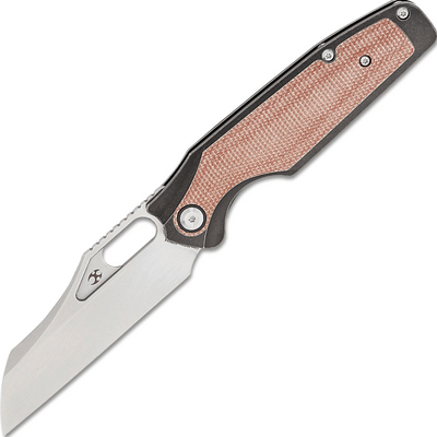 Kansept Tuckamore Stonewashed CPM 20CV Black Stonewashed Titanium + Brown Micarta K1052A4 - KNIFESTOCK