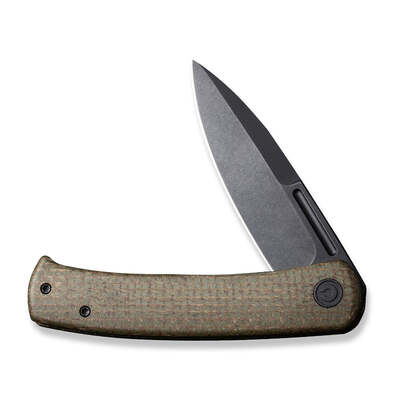 Civivi Caetus Green Burlap Micarta Handle Black Stonewashed 14C28N BLADE C21025C-3 - KNIFESTOCK