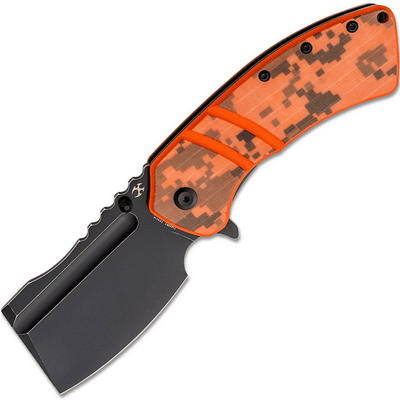 Kansept XL Korvid Black Stonewashed 154CM Orange and Camouflage G10 T1030B3 - KNIFESTOCK