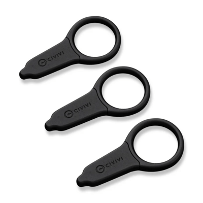 CIVIVI Quick Snip 3 pcs Mini Neck KnivesBlack ABS With Rubber CoatingPlain 6Cr - KNIFESTOCK