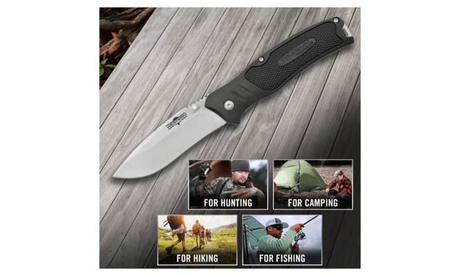 CAMILLUS WESTERN BLACTRAX / 8&quot; OVERALL / 3.5&quot; DROP POINT BLADE / 420SS / NON-SLIP RUBBER HANDLE CAM- - KNIFESTOCK