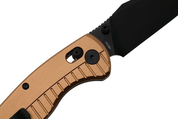 QPS Reptile 14C28N, nero, Manico: Alluminio champagne QS165-A2 - KNIFESTOCK