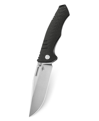 Bestech KEEN II S35VN, Stone Wash +Satin, Titanium +Carbon Fiber, Black BT2301A - KNIFESTOCK