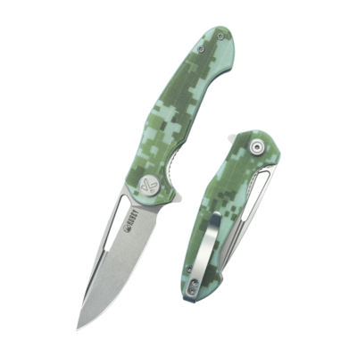 Dugu Liner Lock Folding Knife Camo G10 Handle 2.91&#039;&#039; Beadblast 14C28N Blade KU210H - KNIFESTOCK