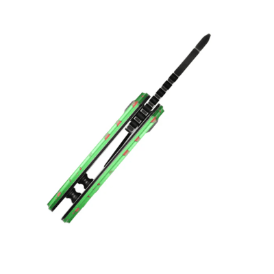 Kansept Mini Korvid 154CM Black Stonewashed Zombie Green/Splatter Aluminum T3030P1 - KNIFESTOCK