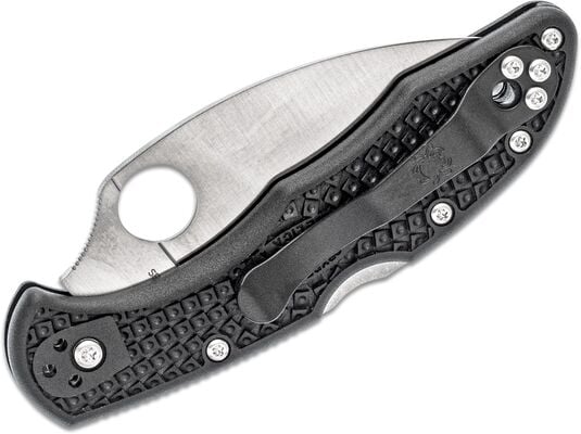 Spyderco C11FPWCBK Delica 4 Lightweight Black Flat Ground Wharncliffe - KNIFESTOCK