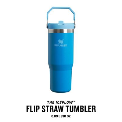 STANLEY The IceFlow™ Flip Straw Tumbler 0.89L / 30oz Azure (New) 10-09993-313 - KNIFESTOCK