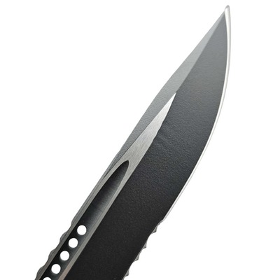 Microtech HERA II MINI S/E BLACK PART SERRATE RED 1703M-2RD - KNIFESTOCK