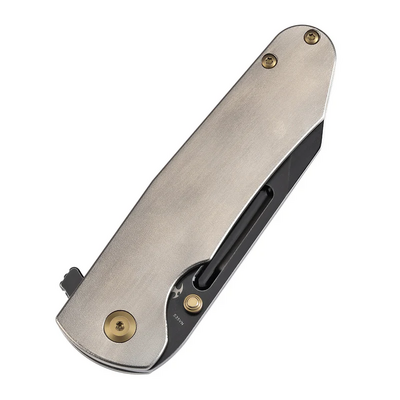KANSEPT Superhawk Blackwash CPM S35VN 0.157&quot; / 4.0mm Titanium with Orange Peel Finish K1084A2 - KNIFESTOCK