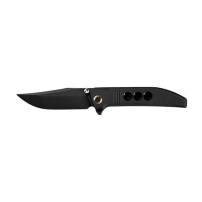 WE Black Titanium Integral Handle With Black HolesBlack Stonewashed Bohler M390 - KNIFESTOCK