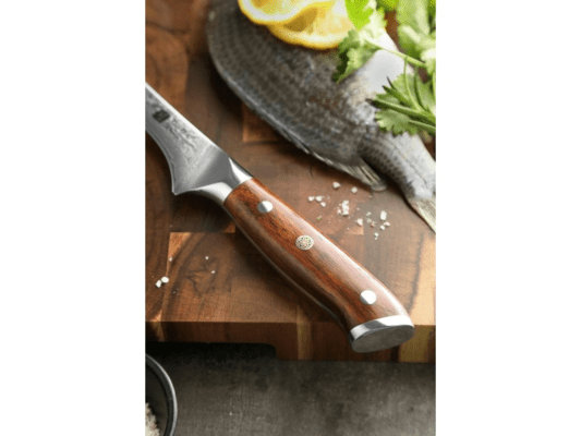 XINZUO B13R 7 Zoll Filetiermesser Natur Rosenholz mit dreifacher Nieten 67 Lagen Dam - KNIFESTOCK