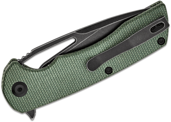 Kansept Kryo Black Stonewashed 12C28N Green Micarta T1001M2 - KNIFESTOCK