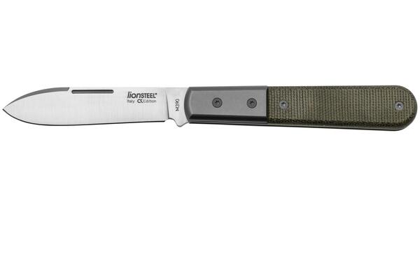 Lionsteel Spear M390 blade,  green Canvas Handle, Ti Bolster &amp; liners CK0111 CVG - KNIFESTOCK