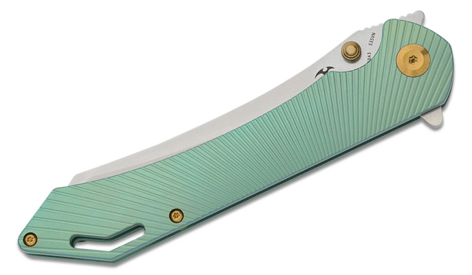 Kansept Colibri Tech Stonewashed CPM S35VN Green Anodized Titanium K1060A3 - KNIFESTOCK