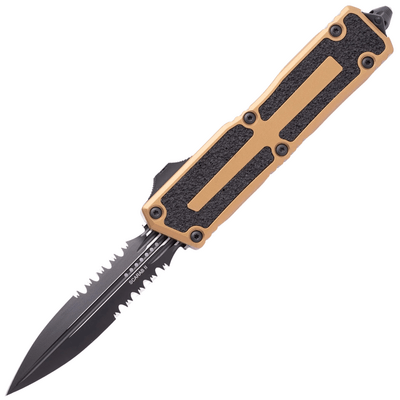Microtech SCARAB II GEN III D/E BLACK PART SERRATE TAN 1280-2TA - KNIFESTOCK