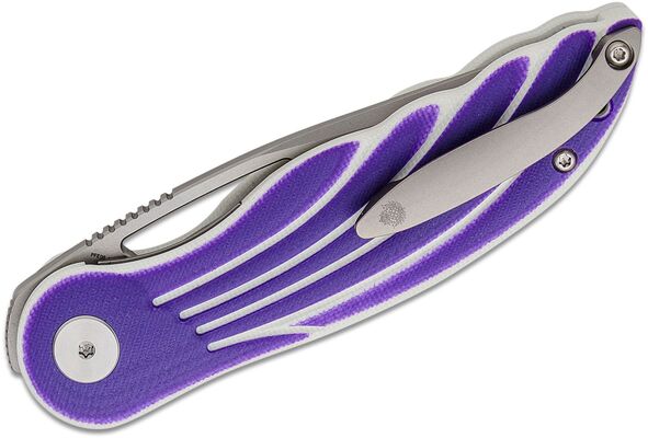 Petrified Fish PFE06 Nightingale Sand blasting 14C28N Purple G10 PFE06PP - KNIFESTOCK