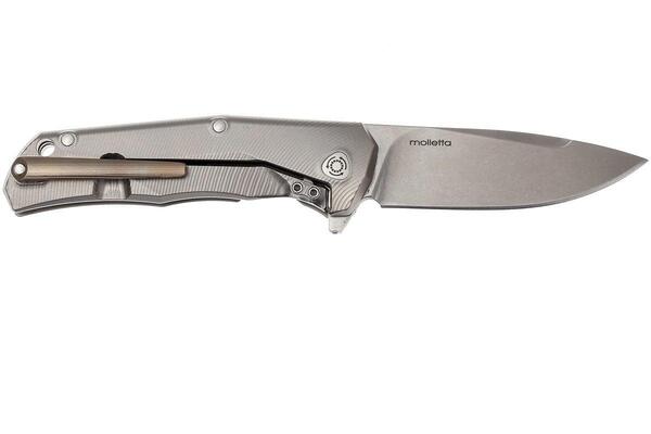 Lionsteel Folding knife M390 blade, Titanium handle BRONZE Acc. IKBS wood KIT box TRE BR - KNIFESTOCK