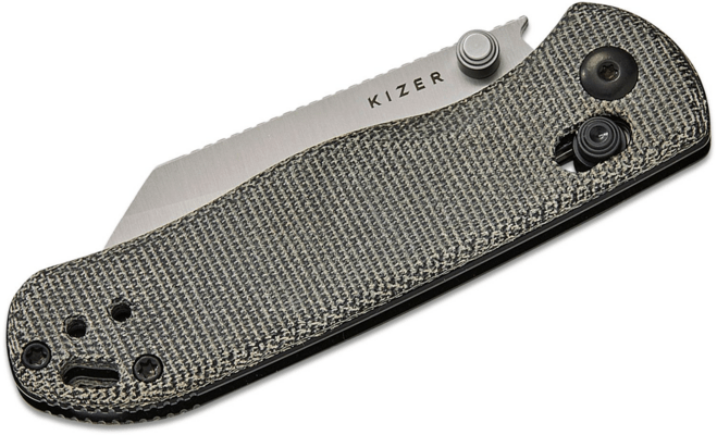 Kizer Drop Bear 2 | Nitro-V | Black &amp; Micarta | - KNIFESTOCK