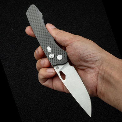 Real Steel Griffin Ultimatum Titan, Vanax Stonewash Button lock RE-7131T1 - KNIFESTOCK