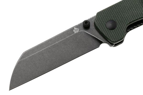QPS Penguin V2 D2, black stonewash, Manico: Micarta verde QS130V2-C2 - KNIFESTOCK