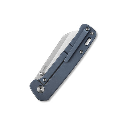 QSP Knife Penguin, Stonewash 154CM Blade, Blue Titanium Handle QS130-R - KNIFESTOCK