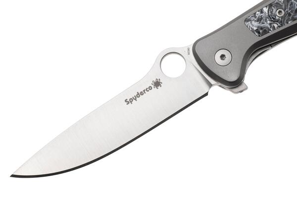 Spyderco Slym, Böhler M390, Titanium, Carbon Fiber Inlay C271TIP - KNIFESTOCK