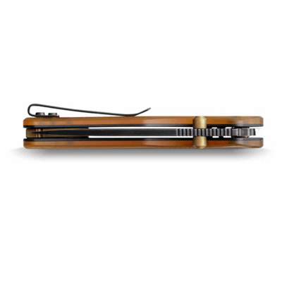 Vosteed Marten 154CM Black Stonewash Amber PEI A1607 - KNIFESTOCK