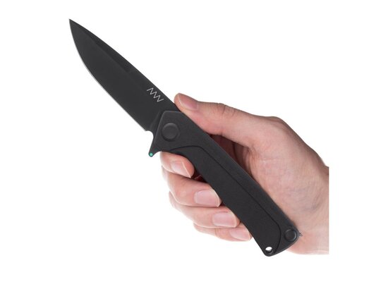 ANV Knives Z100 - SLEIPNER, DLC, FRAME LOCK, DURAL/G10 BLACK, PLAIN EDGE ANVZ100-027 - KNIFESTOCK