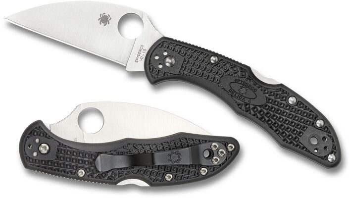 Spyderco Delica 4 Lightweight Black Flat Ground Wharncliffe C11FPWCBK - KNIFESTOCK