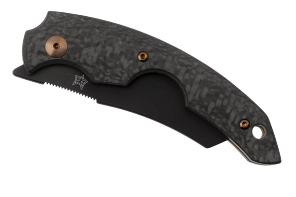 Fox Virtus Folding Pocket Knife Stainless Steel Becut Pvd Blade, Carbon Fiber 3K Handle - KNIFESTOCK