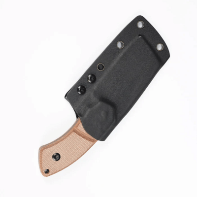 Kansept Korvid S Black Stonewashed 14C28N Brown Micarta + Kydex Sheath G2030A4 - KNIFESTOCK