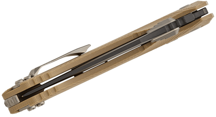 Microtech AMPHIBIAN RAM-LOK MUSTA STD G-10 TAN 137RL-1FLGTTA - KNIFESTOCK