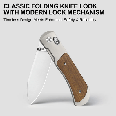 Kizer Tycho S45VN Titanium &amp; Mkuruti Wood - KNIFESTOCK