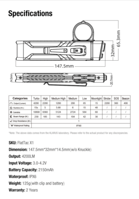 Klarus Flat Tac X1-E Flat Tac X1-E - KNIFESTOCK