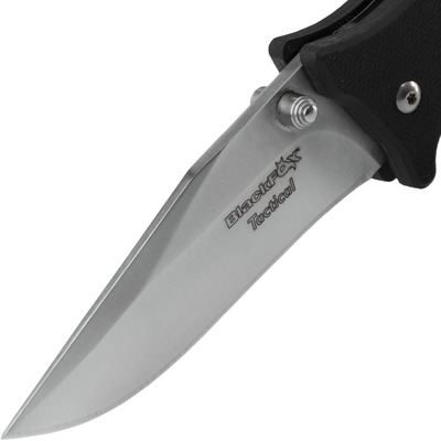 BLACK FOX couteau tactique DROP POINT LAME 440C MANCHE NOIR CAOUTCHOUC NYLON BF-114 - KNIFESTOCK