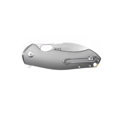 Giant Mouse ACE Biblio-XL Textured Titanium / Satin Vanadis  BIBLIO-XL-TITANIUM - KNIFESTOCK